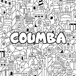 Coloraci&oacute;n del nombre COUMBA - decorado ciudad