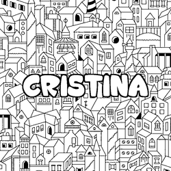 Coloraci&oacute;n del nombre CRISTINA - decorado ciudad
