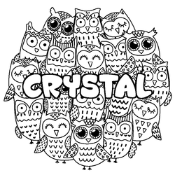 Coloraci&oacute;n del nombre CRYSTAL - decorado b&uacute;hos