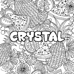 Coloraci&oacute;n del nombre CRYSTAL - decorado mandala de frutas
