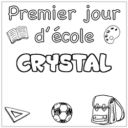 Coloraci&oacute;n del nombre CRYSTAL - decorado primer d&iacute;a de escuela