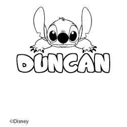 Coloraci&oacute;n del nombre DUNCAN - decorado Stitch