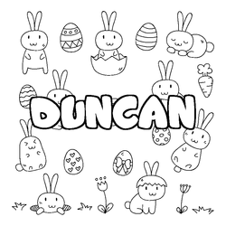 Coloraci&oacute;n del nombre DUNCAN - decorado Pascua