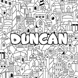 Coloraci&oacute;n del nombre DUNCAN - decorado ciudad