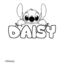 Coloraci&oacute;n del nombre DAISY - decorado Stitch