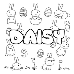 Coloraci&oacute;n del nombre DAISY - decorado Pascua