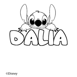 Coloraci&oacute;n del nombre DALIA - decorado Stitch