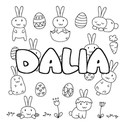 Coloraci&oacute;n del nombre DALIA - decorado Pascua