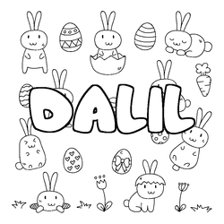 Coloraci&oacute;n del nombre DALIL - decorado Pascua