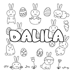 Coloraci&oacute;n del nombre DALILA - decorado Pascua