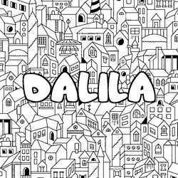Coloraci&oacute;n del nombre DALILA - decorado ciudad