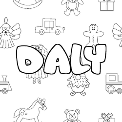 Coloraci&oacute;n del nombre DALY - decorado juguetes