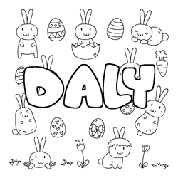 Coloraci&oacute;n del nombre DALY - decorado Pascua