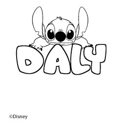 Coloraci&oacute;n del nombre DALY - decorado Stitch