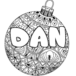 Coloraci&oacute;n del nombre DAN - decorado bola de Navidad