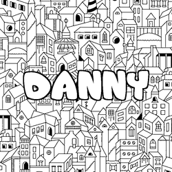 Coloraci&oacute;n del nombre DANNY - decorado ciudad
