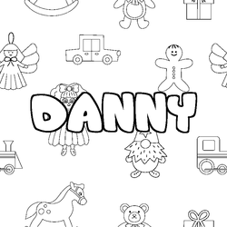 Coloraci&oacute;n del nombre DANNY - decorado juguetes