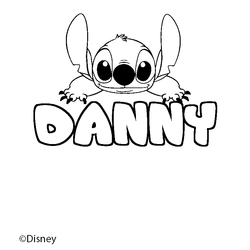 Coloraci&oacute;n del nombre DANNY - decorado Stitch