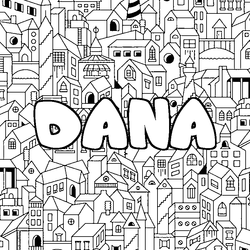 Coloraci&oacute;n del nombre DANA - decorado ciudad