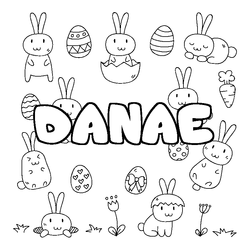 Coloraci&oacute;n del nombre DANAE - decorado Pascua