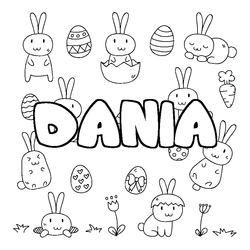 Coloraci&oacute;n del nombre DANIA - decorado Pascua