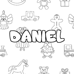 Coloraci&oacute;n del nombre DANIEL - decorado juguetes