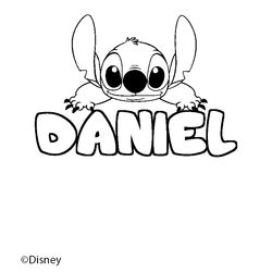 Coloraci&oacute;n del nombre DANIEL - decorado Stitch