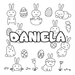 Coloraci&oacute;n del nombre DANIELA - decorado Pascua