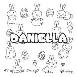 Coloraci&oacute;n del nombre DANIELLA - decorado Pascua