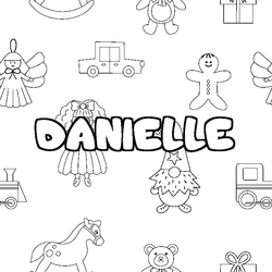 Coloraci&oacute;n del nombre DANIELLE - decorado juguetes