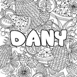 Coloraci&oacute;n del nombre DANY - decorado mandala de frutas
