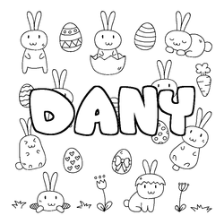 Coloraci&oacute;n del nombre DANY - decorado Pascua