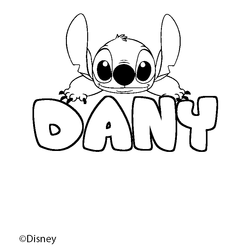 Coloraci&oacute;n del nombre DANY - decorado Stitch