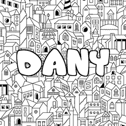 Coloraci&oacute;n del nombre DANY - decorado ciudad
