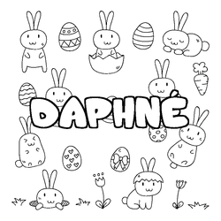 Coloraci&oacute;n del nombre DAPHN&Eacute; - decorado Pascua