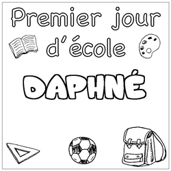 Coloraci&oacute;n del nombre DAPHN&Eacute; - decorado primer d&iacute;a de escuela