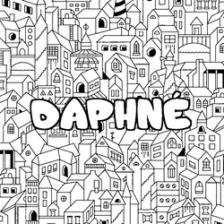 Coloraci&oacute;n del nombre DAPHN&Eacute; - decorado ciudad