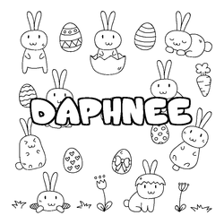 Coloraci&oacute;n del nombre DAPHNEE - decorado Pascua