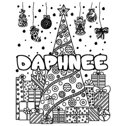 Coloraci&oacute;n del nombre DAPHNEE - decorado &aacute;rbol de Navidad y regalos