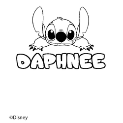Coloraci&oacute;n del nombre DAPHNEE - decorado Stitch