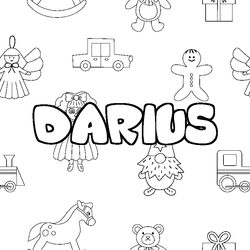 Coloraci&oacute;n del nombre DARIUS - decorado juguetes