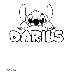 Coloraci&oacute;n del nombre DARIUS - decorado Stitch