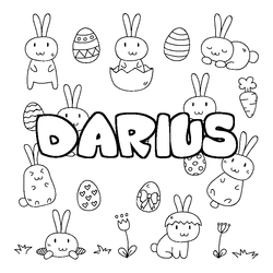 Coloraci&oacute;n del nombre DARIUS - decorado Pascua