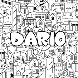 Coloraci&oacute;n del nombre DARIO - decorado ciudad