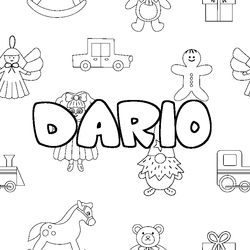 Coloraci&oacute;n del nombre DARIO - decorado juguetes