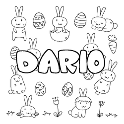 Coloraci&oacute;n del nombre DARIO - decorado Pascua