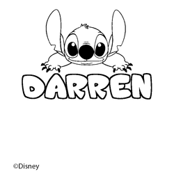Coloraci&oacute;n del nombre DARREN - decorado Stitch