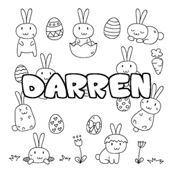 Coloraci&oacute;n del nombre DARREN - decorado Pascua