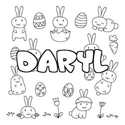 Coloraci&oacute;n del nombre DARYL - decorado Pascua