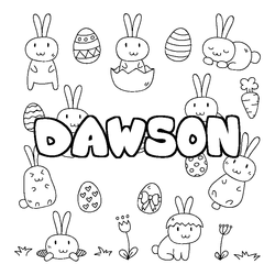 Coloraci&oacute;n del nombre DAWSON - decorado Pascua